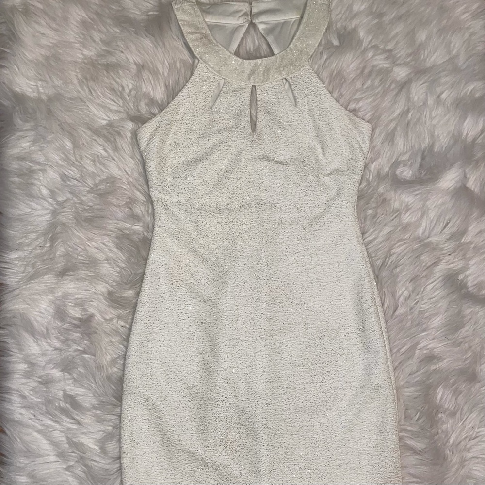 Sparkly White Sheath Minidress